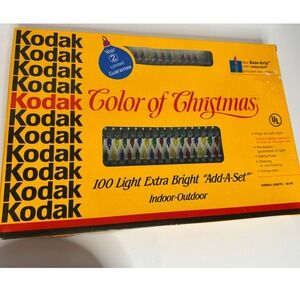 Vintage Kodak Color of Christmas Lights 100 Light Extra Bright Add A‎ Set